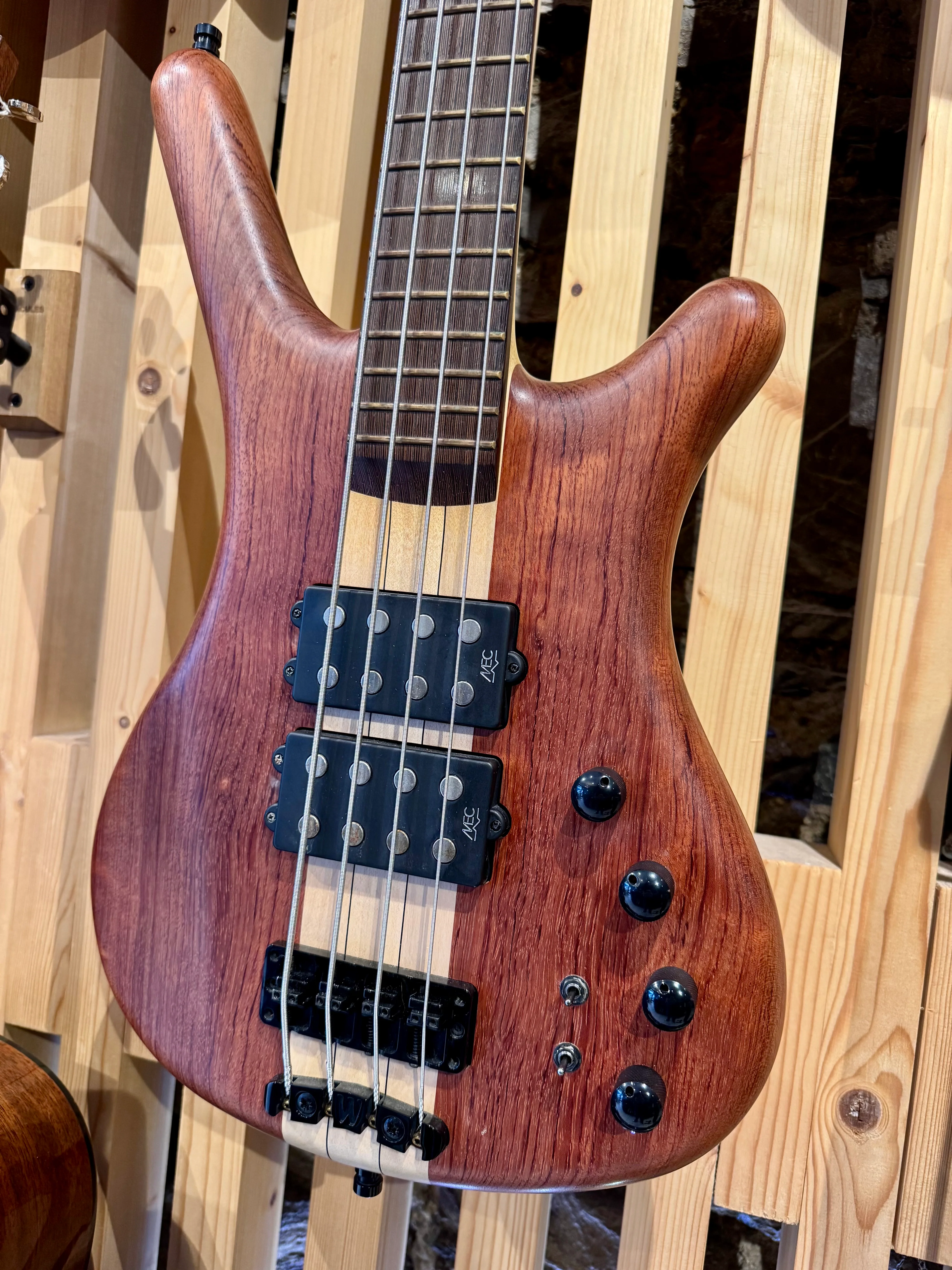 2011 Warwick Corvette NT $$ Bubinga 4 string Bass - Image 4