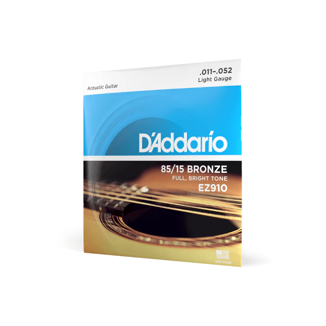 D'Addario EZ910 85/15 Bronze Acoustic Guitar Strings, Light, 11-52