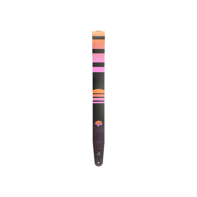 D'Addario Outrun Printed Leather Guitar Strap - Power Grid - Image 3