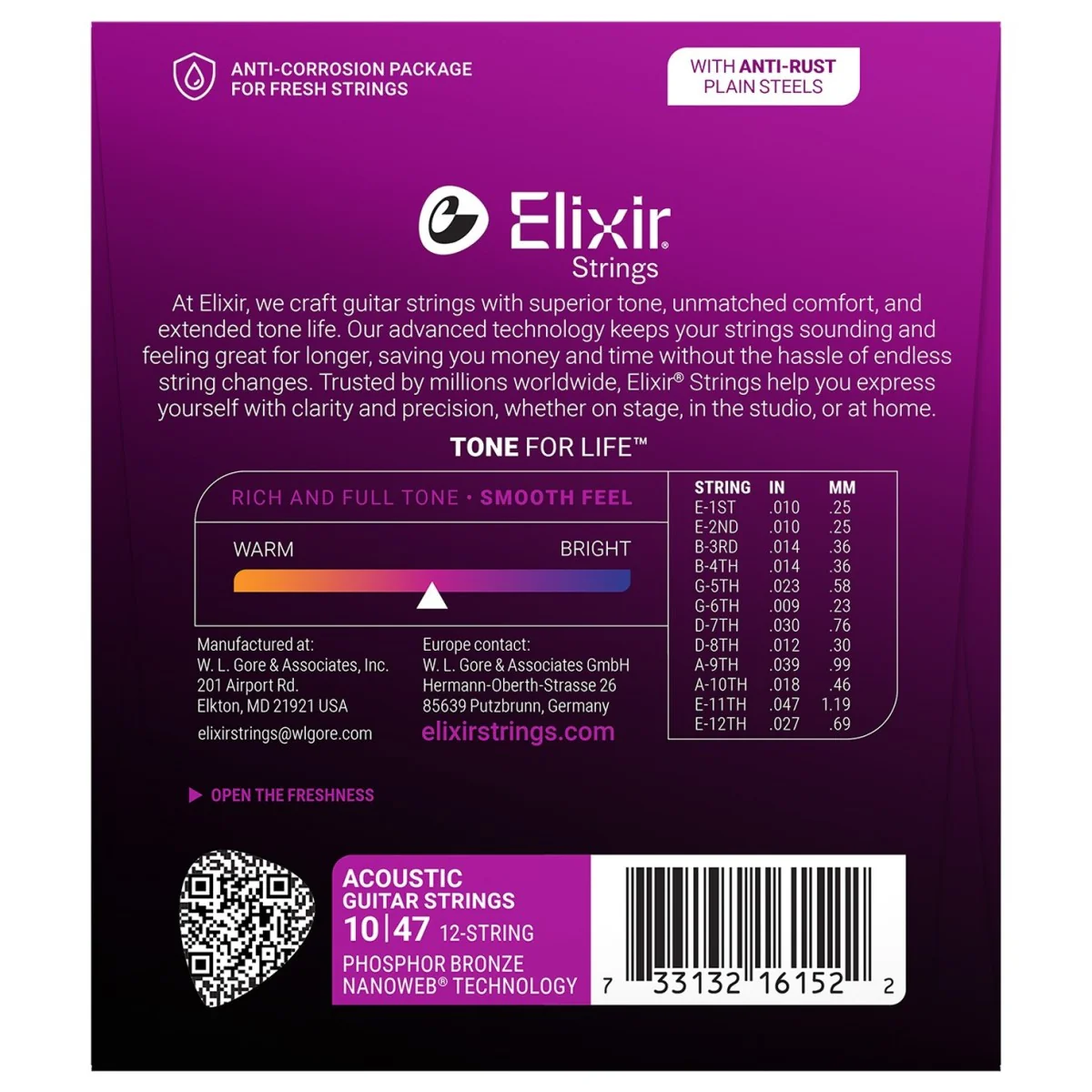 Elixir Nanoweb 10-46 Light 12-String E16152 - Image 2