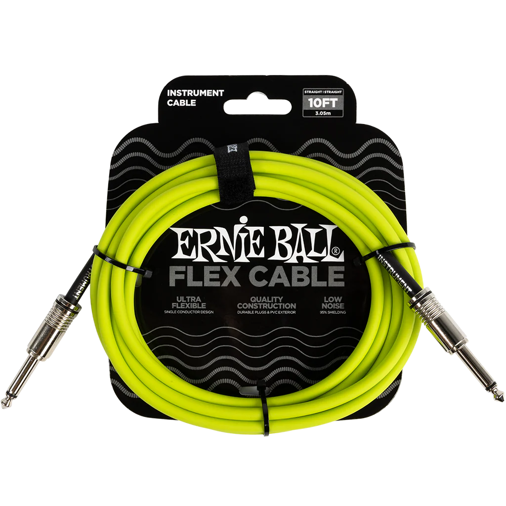 Ernie Ball FLEX Instrument Cable – 10ft ~ Green