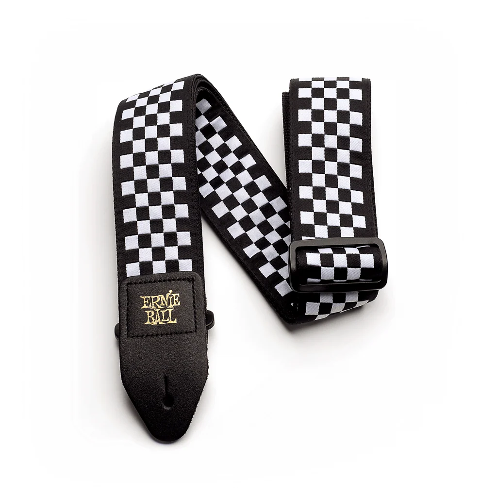 Ernie Ball Jacquard Guitar Strap - Black / White Check