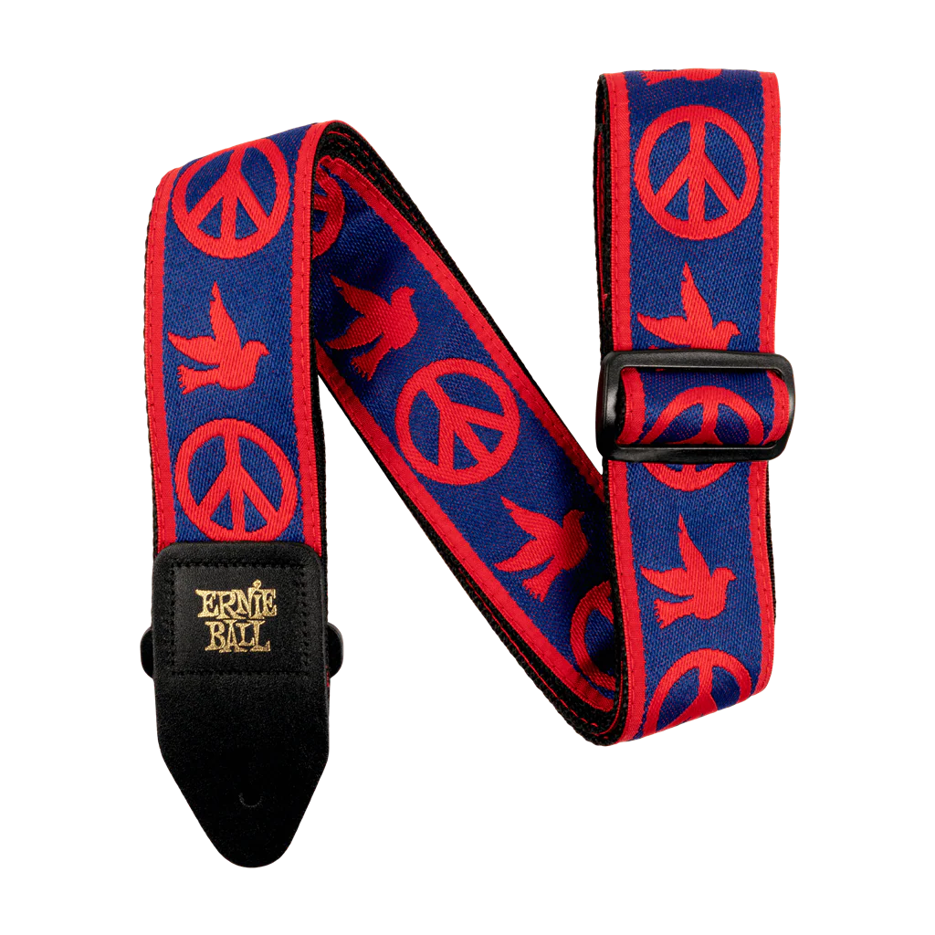 Ernie Ball Jacquard Guitar Strap - Red & Blue Peace Dove