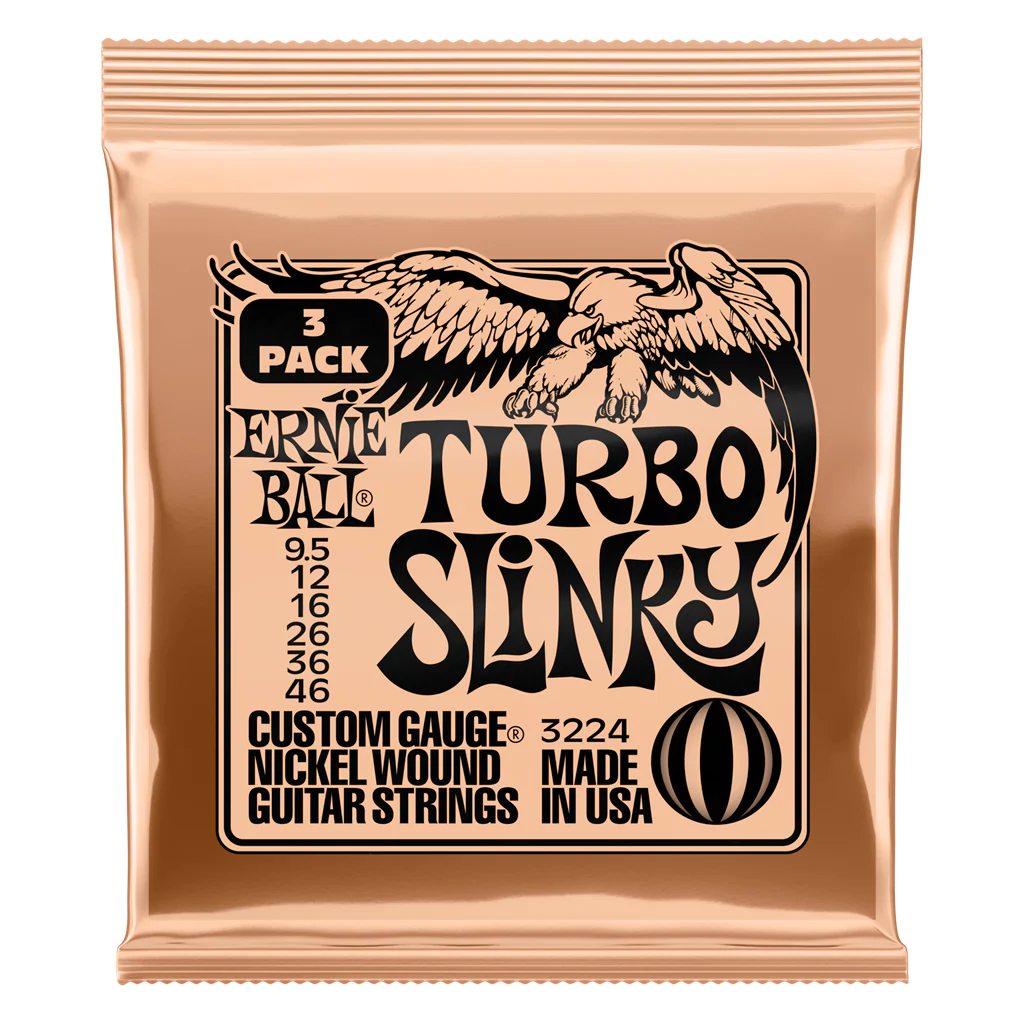 Ernie Ball Regular Turbo Slinky Electric Strings 9.5-46 ~ 3 Pack