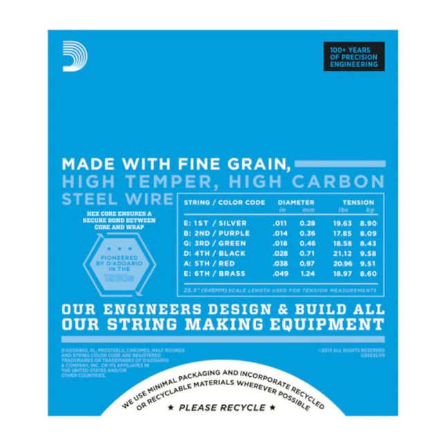 D'Addario EXL115 Nickel Wound, Medium/Blues-Jazz Rock, 11-49 - Image 3