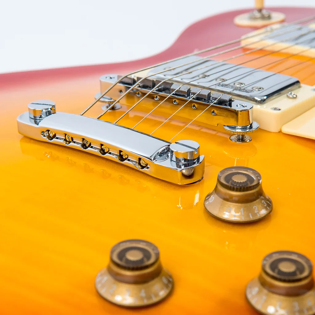Vintage V100 ReIssued Electric Guitar ~ Cherry Sunburst - Image 4