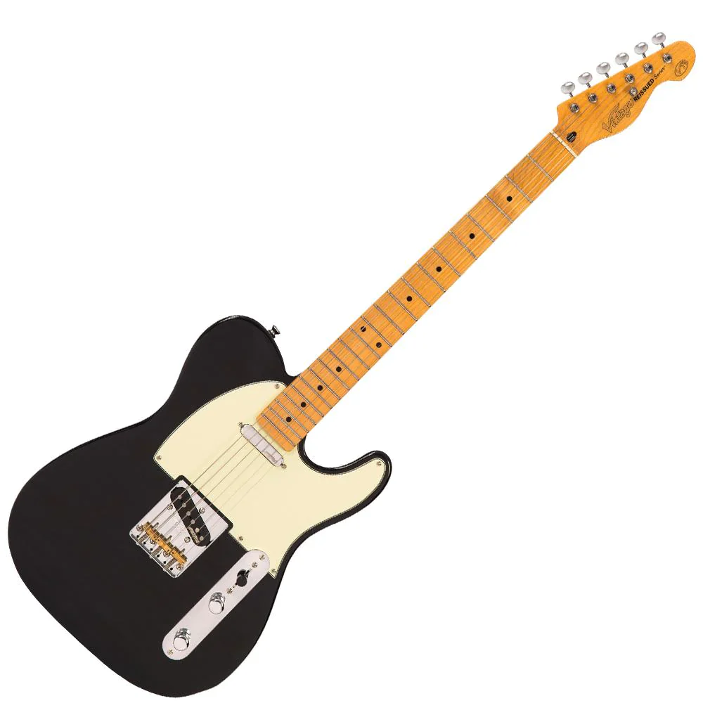 Vintage V75 ReIssued Electric Guitar ~ Gloss Black - Image 3