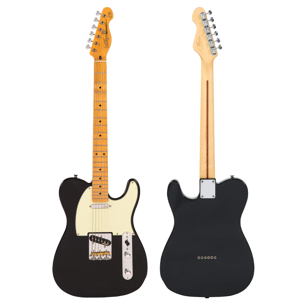 Vintage V75 ReIssued Electric Guitar ~ Gloss Black - Image 6